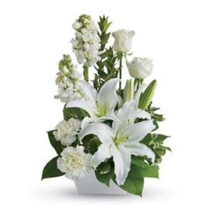 sympathy flowers in white