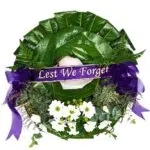 Anzac Wreath Traditional Green and White.