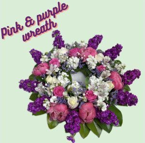 pinks purple wreath