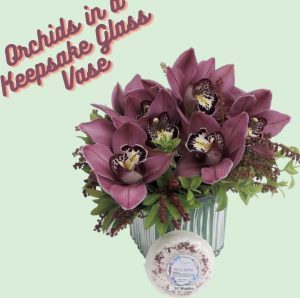 Orchids in a Keepsake Glass Vase