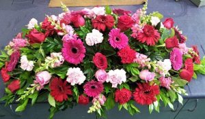 Pinks & Reds Casket Spray