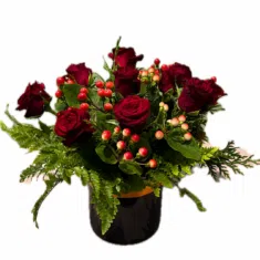 Red Roses in a Keepsake Container