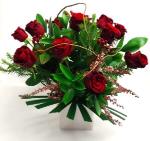 Red Roses in a keepsake container