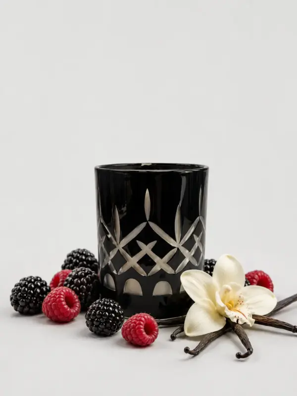 Black Raspberry & Vanilla Crystal Series Long Burning Pure Coconut Wax Candle Small 150gm Surmanti Raspberry and Vanilla Coconut Wax Candle - Image 1