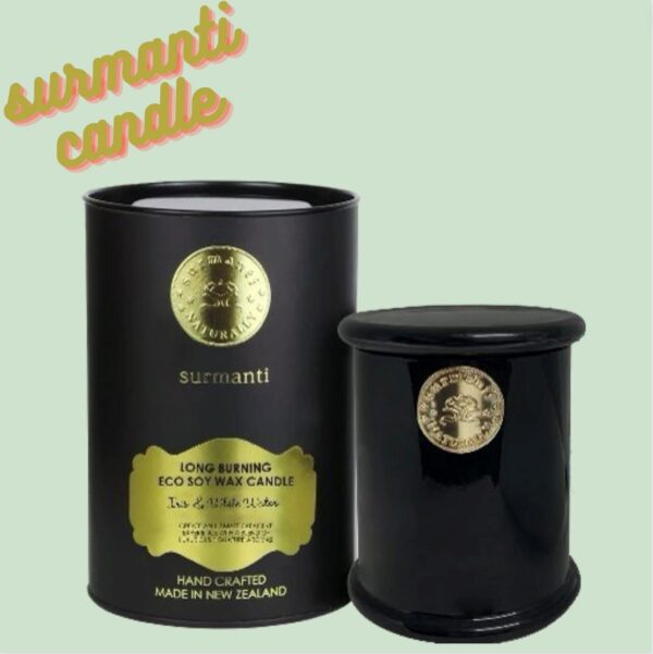 Surmanti Iris and White Water Eco-Soy Candle