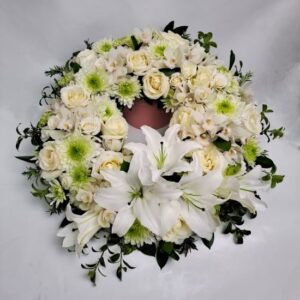 Creams Greens and white wreath