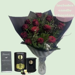 Dozen Luxusious Long Stemmed Red Roses gift set