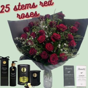 Magnificent 25 Stem Romantic Red Roses Giftset