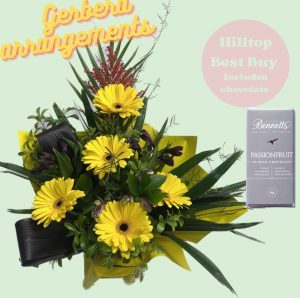 Bright gerbera arrangement