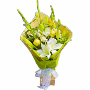 Green & White Christmas Floral Bouquet