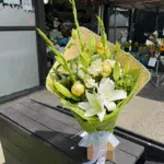 Green & White Christmas Floral Bouquet - Image 2