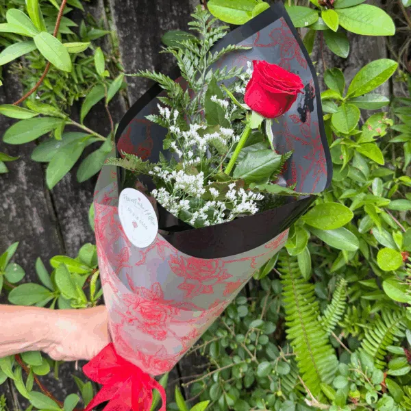 Single Rose Gift Wrapped - Image 1