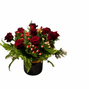 Red Roses in a Keepsake Container