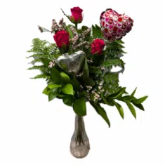 Pink Roses in Bud Vase