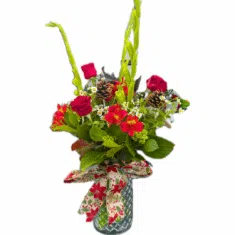 Red & Green Christmas Floral Bouquet