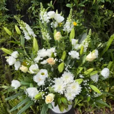 Large White Church Floral Arrangement
