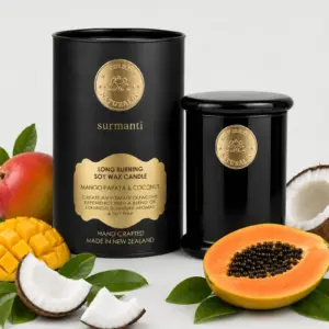 Mango Papaya & Coconut Long Burning Pure Soy Wax Candle 250g